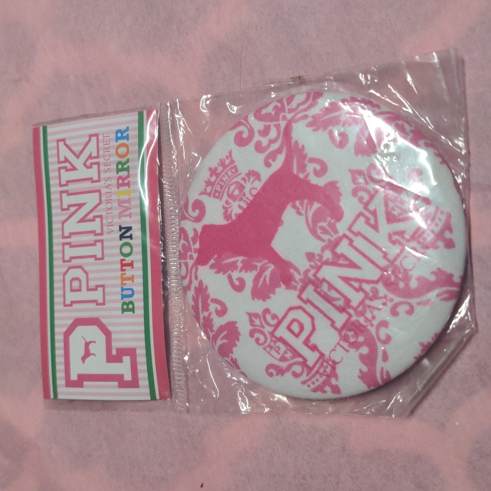 Vintage Victoria's secret PINK button mirror